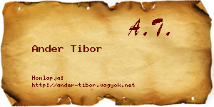 Ander Tibor névjegykártya